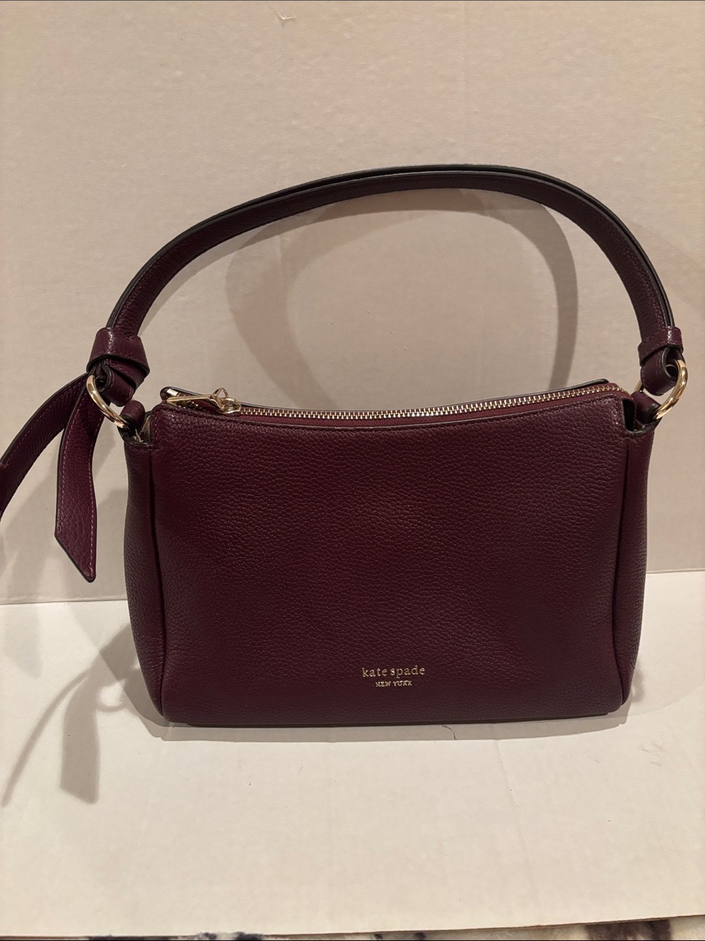 Kate Spade Knott 2 Way Crossbody Leather Handbag in Wine/Burgundy